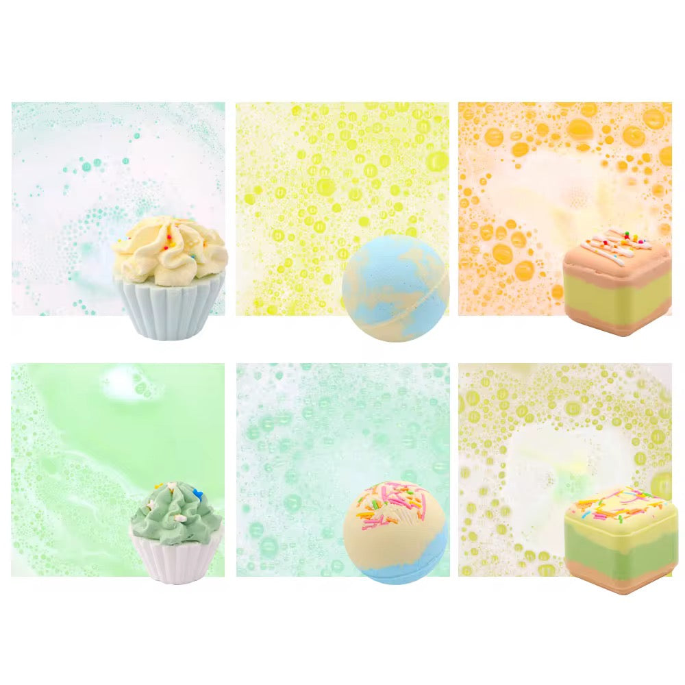 🍪 Vanilla Cookie Bath Bomb Gift Set – 6-Piece Dessert Spa Collection