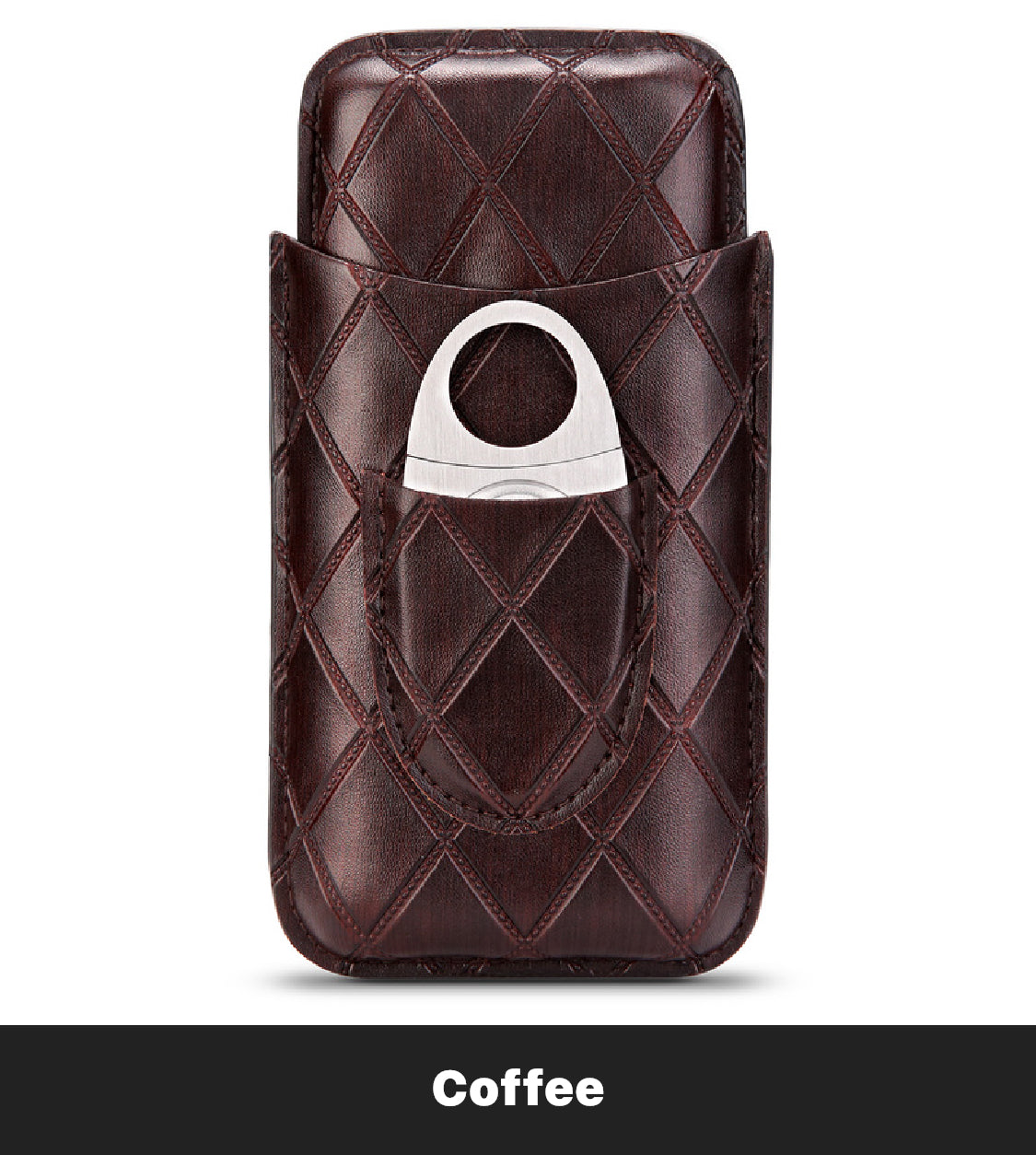 Premium 3-Pocket Leather Cigar Holder – Includes Cutter